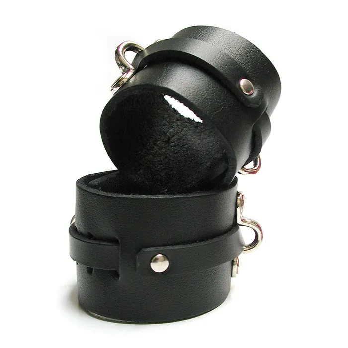 Kinklab Restraints Kinklab Bondage Basics Leather Ankle Cuffs Black