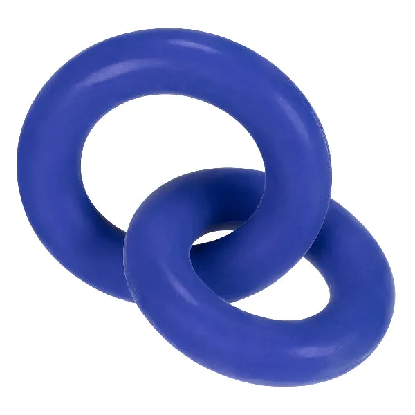 OxBalls Male Sex Toys DUO Linked CockBall Rings by Hunkyjunk Cobalt