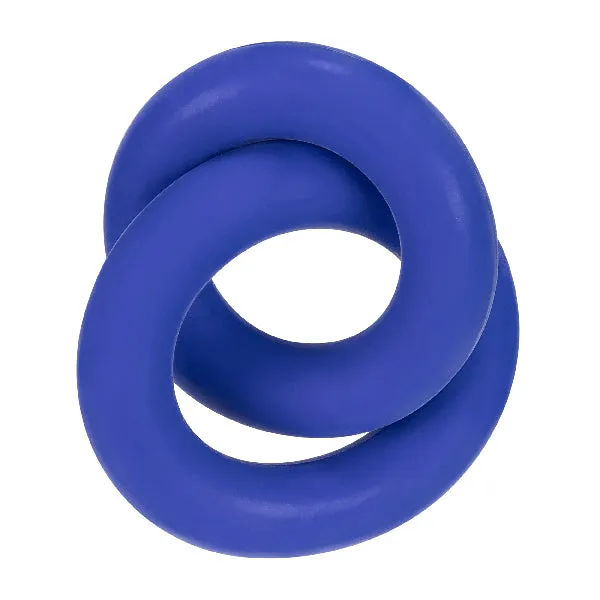 OxBalls Male Sex Toys DUO Linked CockBall Rings by Hunkyjunk Cobalt