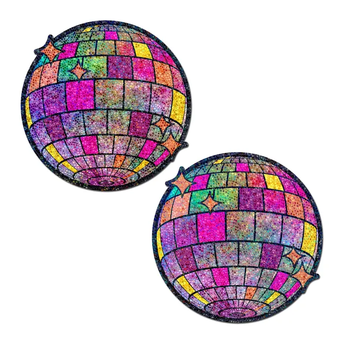 Pastease Male Sex Toys Rainbow Glitter Disco Ball Pasties