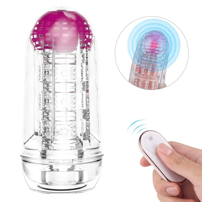 SHande Vibrating Hand Stroker w Remote Male Sex Toys