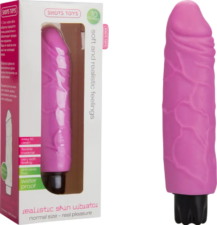 Shots Media Vibrators Realistic Skin Vibrator Regular Pink Sex Adult Pleasure Orgasm