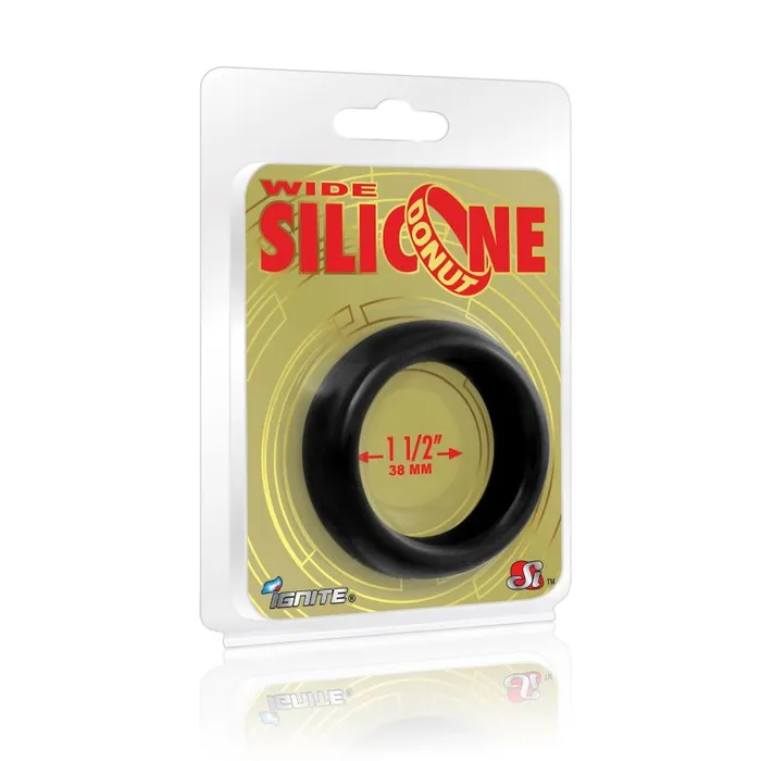 Wide Donut Black Cock Ring 38mm Ignite Male Sex Toys