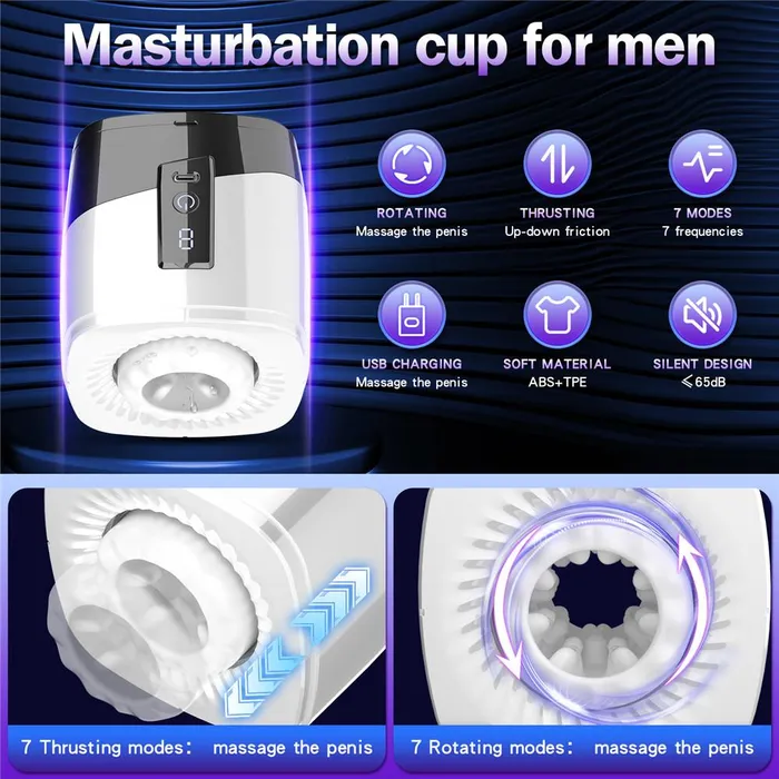 Automatic Telescopic Rotation Masturbator Vagina Pussy Real Sex Trainer Male Masturbator soniker Male Sex Toys