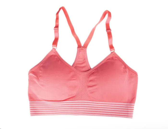 Low Impact Coral and White Sports Bra Sunset Intimates Vibrators