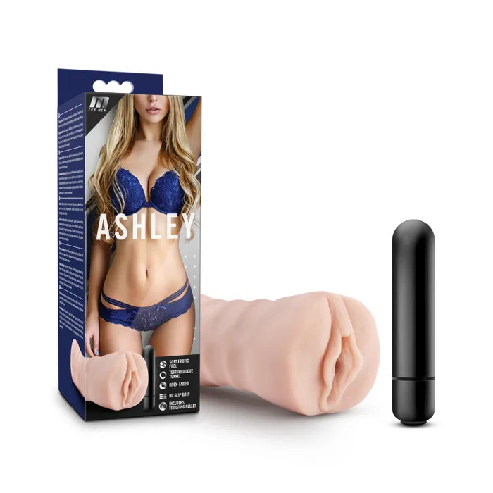 M for Men Ashley Vibrating Vagina Stroker Blush Novelties Male Sex Toys