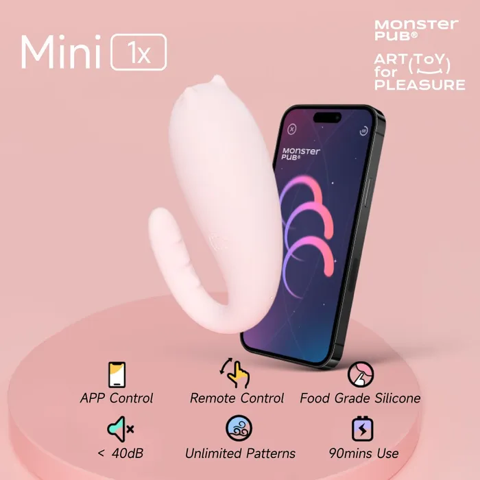 Monster Pub 1X UShaped Remote Egg Vibrator Female Sex Toys