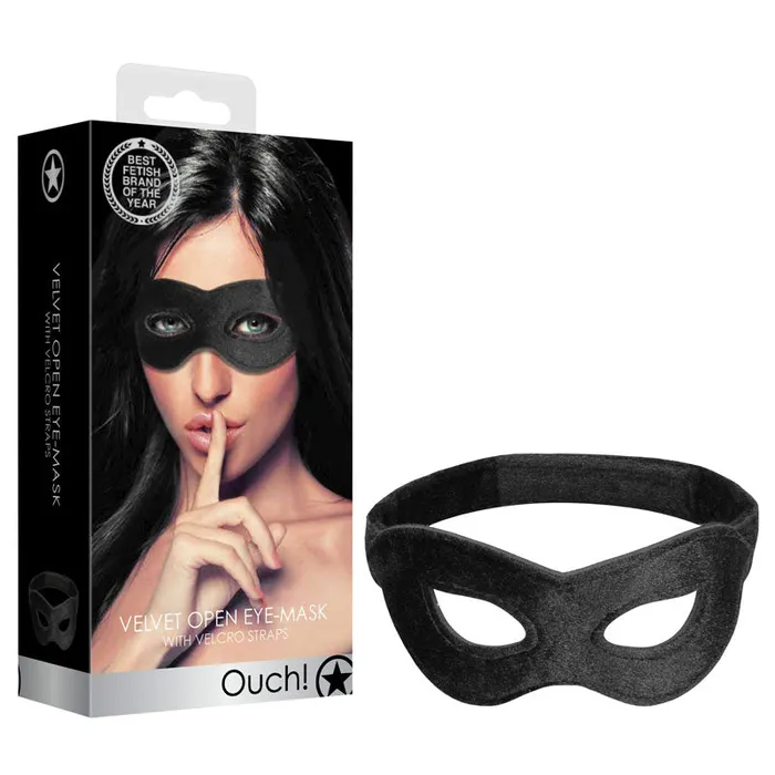 Ouch Velvet Velcro Adjustable Open Eye Mask Restraint Shots Toys Male Sex Toys