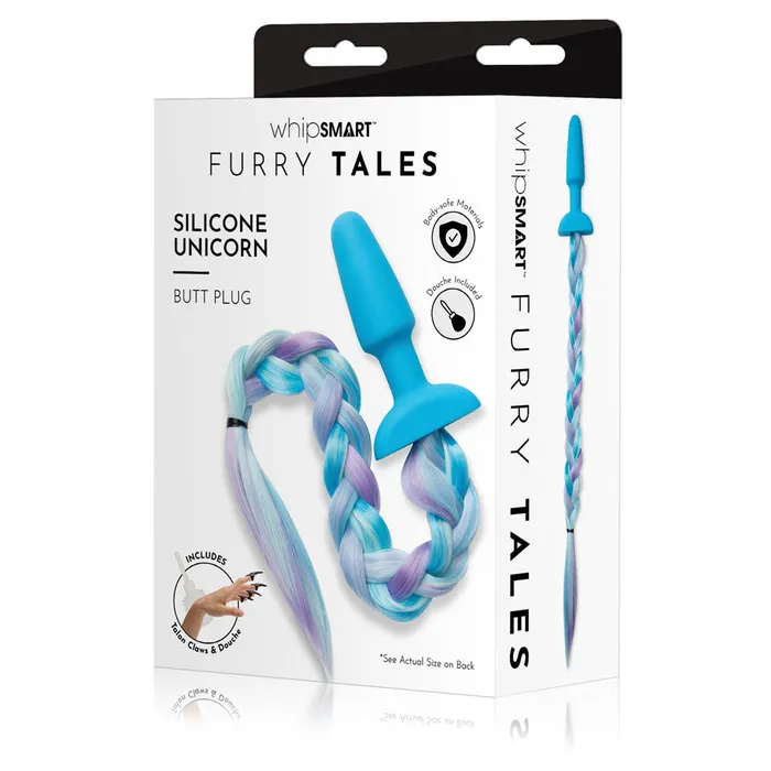 WhipSmart Furry Tales Silicone Unicorn Butt Plug 89 cm Butt Plug with Unicorn Tail WhipSmart Anal