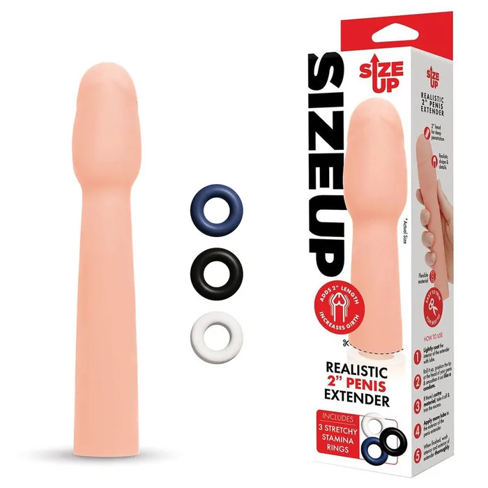 Xgen Products Size Up Realistic 2 Inch Penis Extender 5 cm 2 Penis Extension Sleeve Male Sex Toys